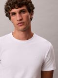 Alb Tricou Slim Din Bumbac Elastic Cu Maneca Scurta  Barbati