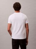 Alb Tricou Slim Din Bumbac Elastic Cu Maneca Scurta  Barbati