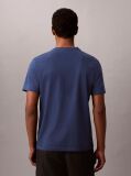 Albastru Tricou Cu Guler Rotund Si Logo  Barbati