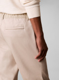 Bej Pantaloni Chino Drepti, Cu Talie Semi-Elastica  Barbati
