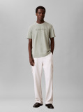 Green Textured Logo Crew Neck T-Shirt  Men