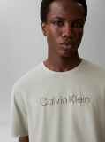 Green Textured Logo Crew Neck T-Shirt  Men