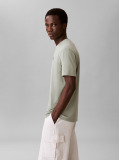Green Textured Logo Crew Neck T-Shirt  Men