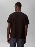 Negru Tricou Cu Guler Rotund Si Logo Estompat  Barbati