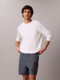 Albastru Pantaloni Scurti Jogger Cu Logo Brodat  Barbati