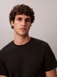 Negru Tricou Slim Din Bumbac Cu Emblema  Barbati