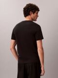 Negru Tricou Slim Din Bumbac Cu Emblema  Barbati