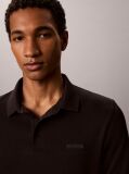 Negru Tricou Polo Slim Din Bumbac Cu Maneca Lunga  Barbati