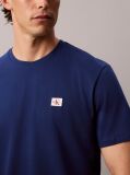 Albastru Tricou Din Bumbac Cu Emblema  Barbati