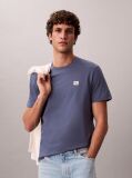 Blue Cotton Badge T-shirt  Men