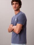 Blue Cotton Badge T-shirt  Men