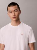 White Cotton Badge T-shirt  Men