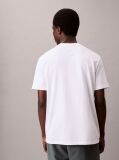 Alb Tricou Relaxat Cu Monograma Brodata  Barbati