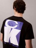 Negru Tricou Lejer Cu Grafica Logo Bold  Barbati