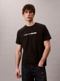 Negru Tricou Lejer Cu Grafica Logo Bold  Barbati