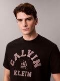 Negru Tricou Relaxat Cu Imprimeu Grafic Si Logo Varsity  Barbati