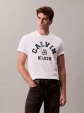 Alb Tricou Relaxat Cu Imprimeu Grafic Si Logo Varsity  Barbati