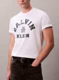 Alb Tricou Relaxat Cu Imprimeu Grafic Si Logo Varsity  Barbati