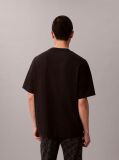 Negru Tricou Relaxat Cu Imprimeu Grafic Monologo  Barbati