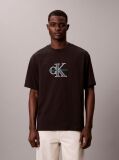 Negru Tricou Relaxat Cu Imprimeu Grafic Monologo  Barbati