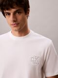 White Relaxed Embossed Logo T-shirt  Men