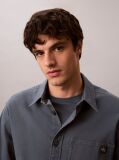 Blue Cotton Canvas Shirt Jacket  Men