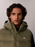 Verde Vesta Puffer Cu Umplutura De Puf Si Gluga  Barbati