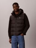 Negru Vesta Puffer Cu Umplutura De Puf Si Gluga  Barbati