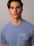 Blue Embroidered Logo T-shirt  Men