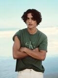 Green Washed Cotton Monogram T-shirt  Men