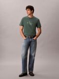 Green Washed Cotton Monogram T-shirt  Men