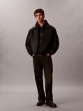 Negru Hanorac Din Denim Terry Premium Cu Logo  Barbati