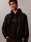 Negru Hanorac Din Denim Terry Premium Cu Logo  Barbati