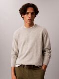 Grey Merino Wool Crew Neck Jumper  Men