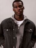Negru Geaca Trucker Din Denim, In Stilul Anilor '90  Barbati