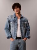 Denim Geaca Trucker Din Denim Cu Logo, In Stilul Anilor '90  Barbati