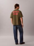 Verde Tricou Lejer Cu Grafica „Calvins Or Nothing”  Barbati