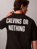 Negru Tricou Lejer Cu Grafica „Calvins Or Nothing”  Barbati