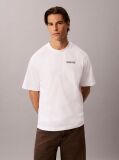Alb Tricou Lejer Cu Grafica „Calvins Or Nothing”  Barbati