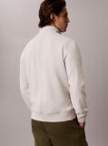Bej Bluza De Trening Din Bumbac Flausat Cu Fermoar Scurt  Barbati