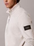 Bej Bluza De Trening Din Bumbac Flausat Cu Fermoar Scurt  Barbati