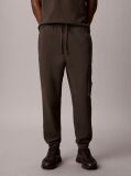 Negru Pantaloni Jogger Cargo Din Bumbac Flausat  Barbati