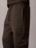 Negru Pantaloni Jogger Cargo Din Bumbac Flausat  Barbati