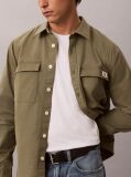 Verde Camasa Overshirt Utility Din Bumbac Confortabil  Barbati