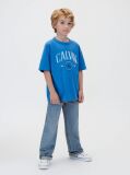 Albastru Tricou Pentru Copii Cu Logo Grafic  Baieti