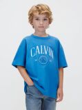 Albastru Tricou Pentru Copii Cu Logo Grafic  Baieti