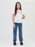 Alb Tricou Slim Cu Logo Pentru Copii   Fete