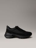 Black Suede and Emblem Logo Nylon Trainers  Men