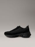 Black Suede and Emblem Logo Nylon Trainers  Men