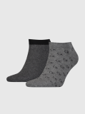 Grey Calvin Klein CK Logo Men's Sneaker Socks 2 pack  Men